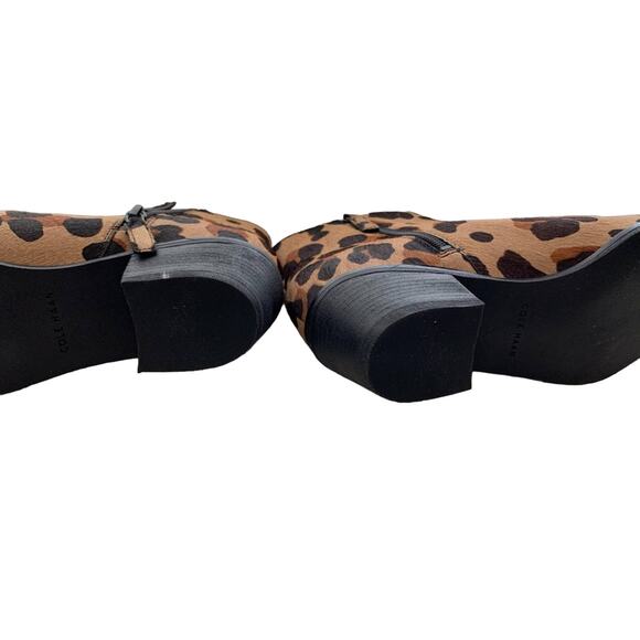 Cole Haan Jaguar Animal print Calf Hair Ankle Booties Boots 7.5 - Picture 6 of 9